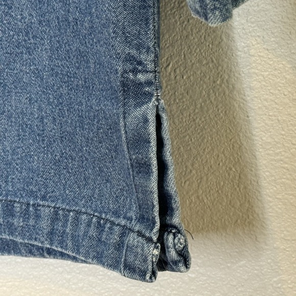 Vintage On the Rocks Womens Artsy Jean Jacket Medium Button Front Collarless USA - Picture 9 of 11